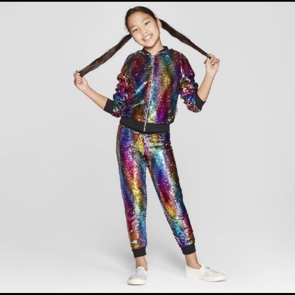 Rare!!! JoJo’s Closet Flip Sequin Rainbow Tracksuit Size 4/5